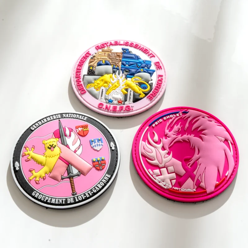 patchs pvc octobre rose personnalisés cnefg groupement lot-et-garonne psig cholet gendarmerie nationale paradyse tactical