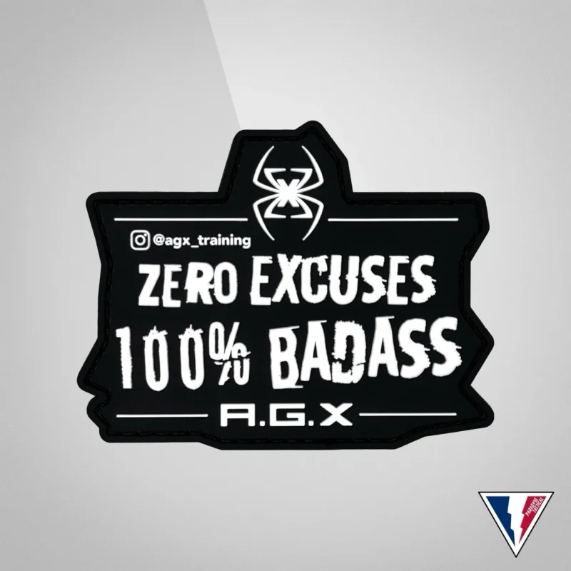 patch pvc agx training zero excuses die-cut événement sportif paradyse tactical